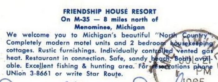 Friendship Lodge (Friendship House Resort) - Vintage Postcard